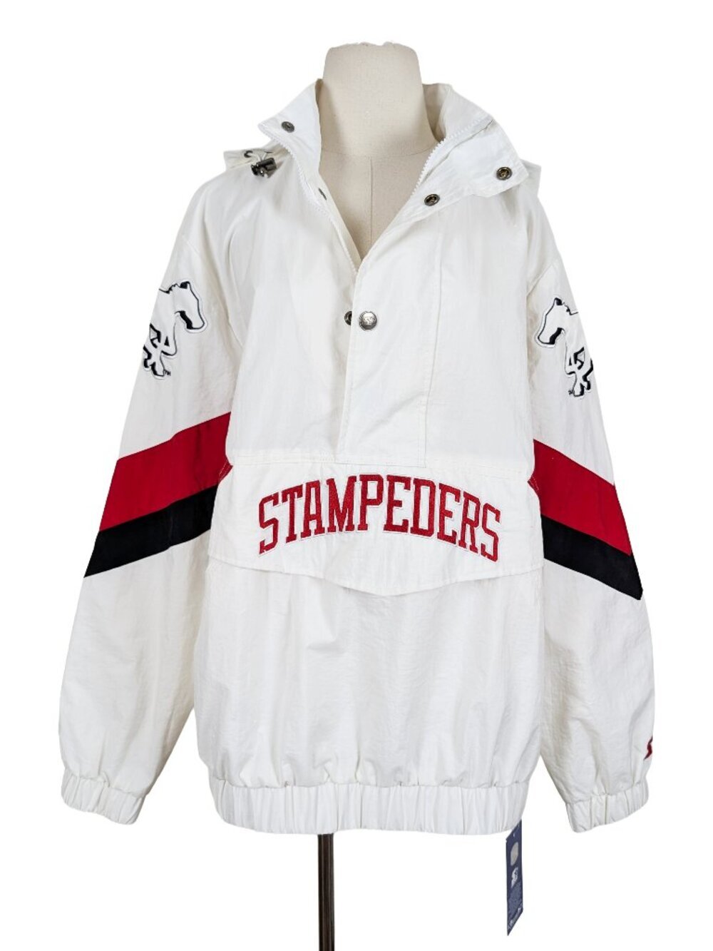 Starter Calgary Stampeders Hooded Windbreaker Jacket Size Medium Football (x)